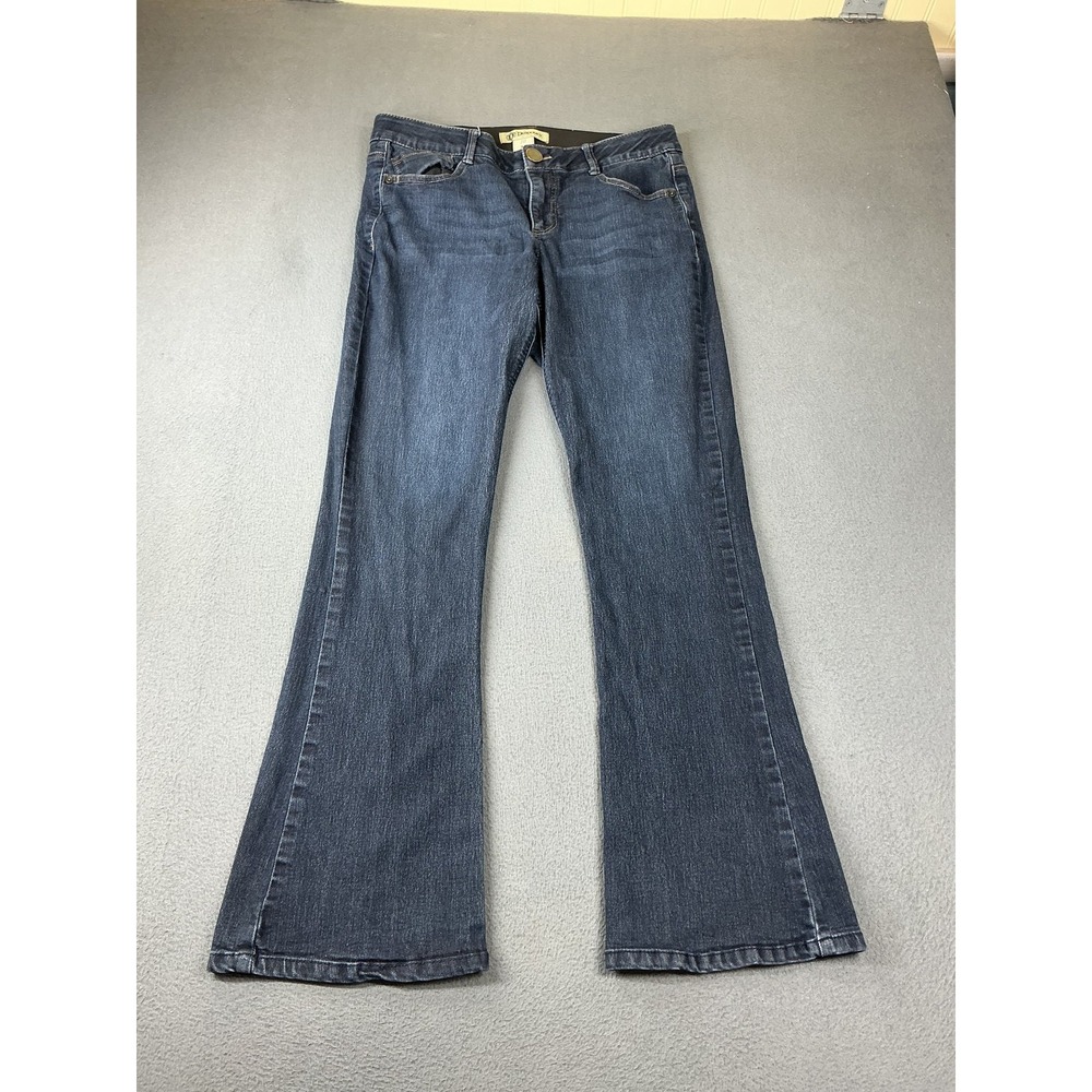 Democracy Jeans Womens 10 Blue Flared Slim Stretch Mid Rise 5-Pocket 33 Inseam